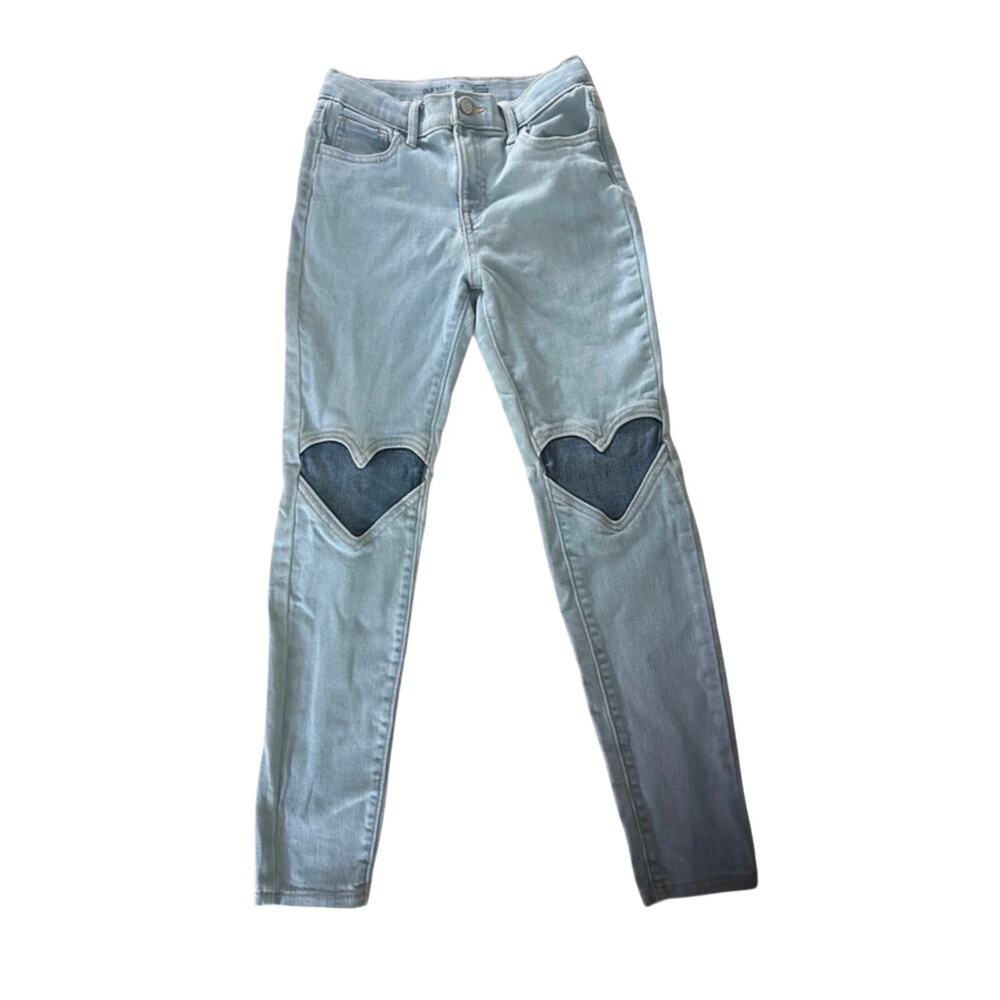 Denim Girl Jeans with Heart Knees Size 12